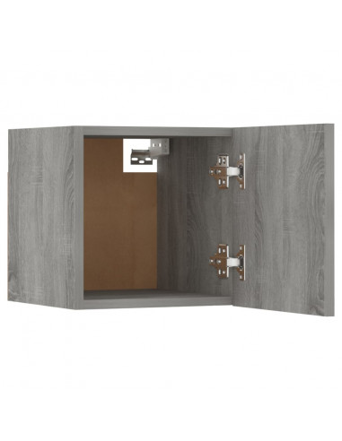 Armadietti TV Montati a Parete 4 pz Grigio Sonoma 30,5x30x30 cm