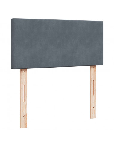 Giroletto a Molle con Materasso Grigio Scuro 80x200 cm Velluto