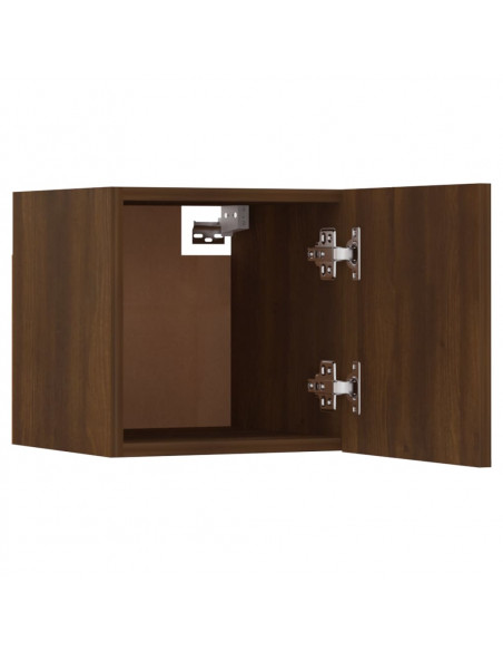 Armadietti TV Montati a Parete 4pz Rovere Marrone 30,5x30x30 cm