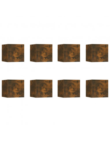 Armadietti TV a Parete 8 pz Rovere Fumo 30,5x30x30 cm