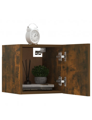 Armadietti TV a Parete 8 pz Rovere Fumo 30,5x30x30 cm