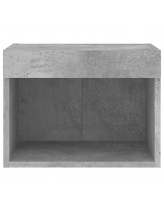 Comodino con Luci LED a Parete Grigio Cemento 2