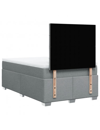 Giroletto a Molle con Materasso Grigio Chiaro 120x200cm Tessuto