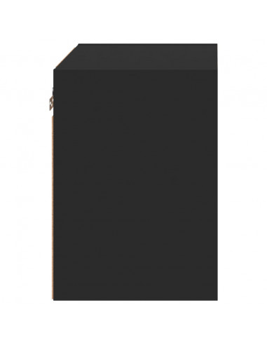 Comodino con Luci LED a Parete Nero