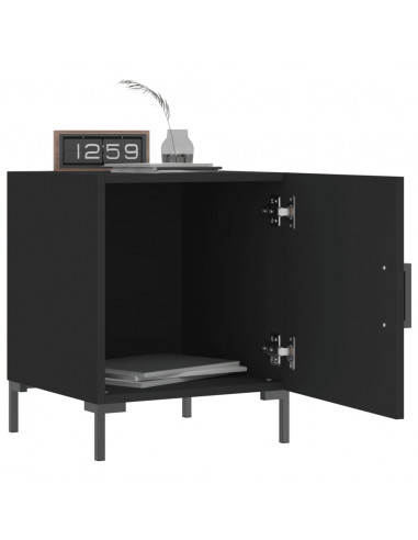 Comodini 2 pz Neri 40x40x50 cm in Legno Multistrato