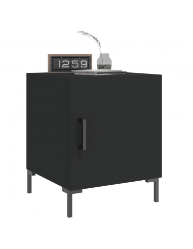 Comodini 2 pz Neri 40x40x50 cm in Legno Multistrato