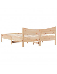 Giroletto con Testiera 150x200 cm in Legno Massello di Pino