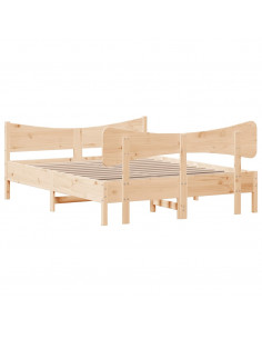 Giroletto con Testiera 150x200 cm in Legno Massello di Pino