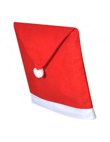 Copri Schienale da Sedia Set 6 pz Cappello Babbo Natale