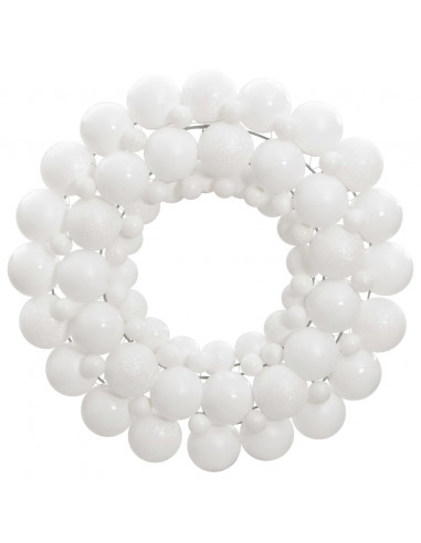 Ghirlanda di Natale Bianca 45 cm in Polistirene