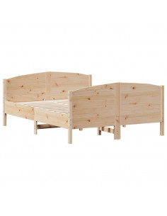 Giroletto con Testiera 160x200 cm in Legno Massello di Pino