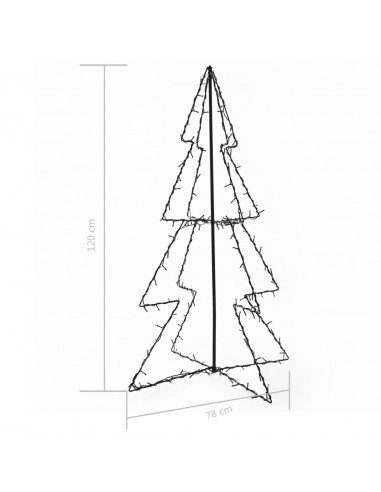 Albero di Natale a Cono 160 LED per Interni Esterni 78x120 cm