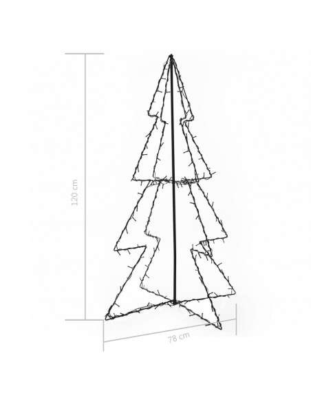 Albero di Natale a Cono 160 LED per Interni Esterni 78x120 cm