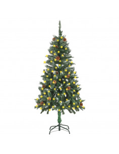 Albero di Natale Artificiale Preilluminato con Pigne 150 cm 2