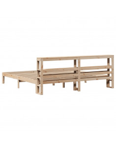 Giroletto con Testiera 200x200 cm in Legno Massello di Pino