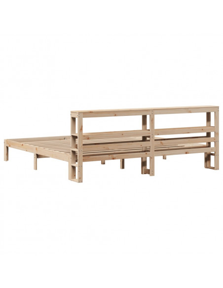 Giroletto con Testiera 200x200 cm in Legno Massello di Pino