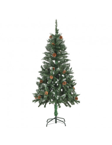 Albero di Natale Artificiale Preilluminato con Pigne 150 cm
