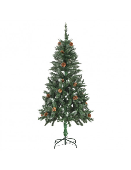 Albero di Natale Artificiale Preilluminato con Pigne 150 cm