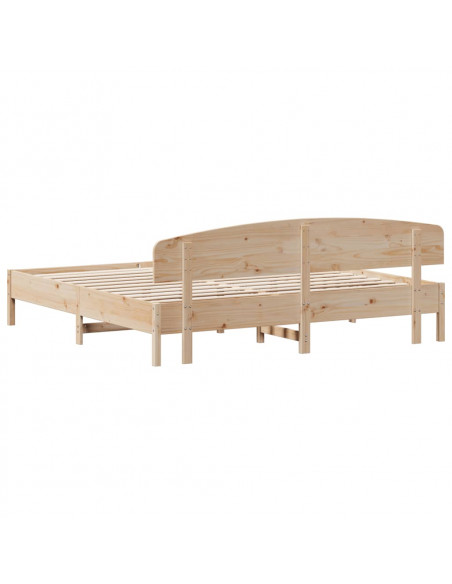 Giroletto con Testiera 200x200 cm in Legno Massello di Pino