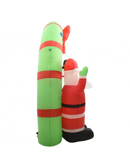 Arco con Babbo Natale Gonfiabile e Pupazzo di Neve LED 223 cm