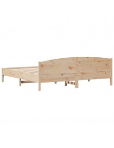 Giroletto con Testiera 200x200 cm in Legno Massello di Pino