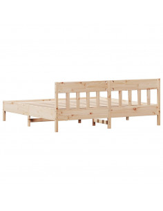 Giroletto con Testiera 200x200 cm in Legno Massello di Pino