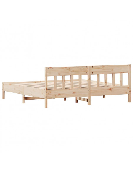 Giroletto con Testiera 200x200 cm in Legno Massello di Pino