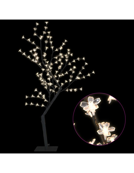 Albero di Natale 128 LED Bianco Caldo Ciliegio in Fiore 120 cm