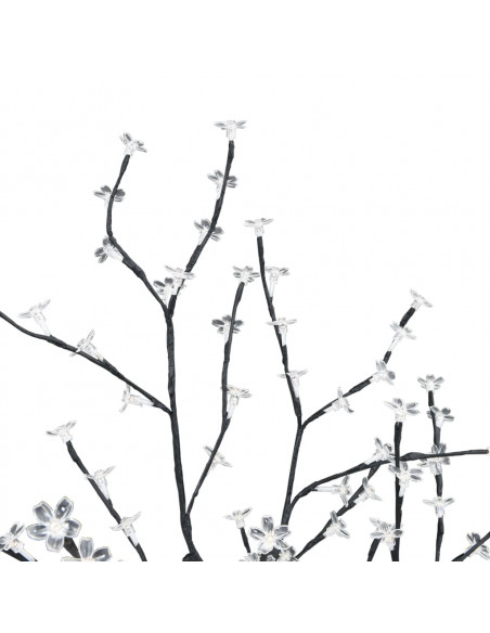 Albero di Natale 128 LED Bianco Caldo Ciliegio in Fiore 120 cm