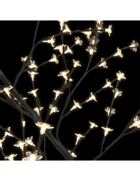 Albero di Natale 128 LED Bianco Caldo Ciliegio in Fiore 120 cm