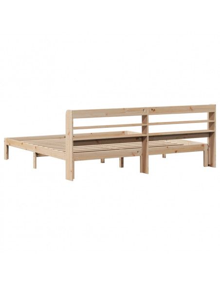 Giroletto con Testiera 200x200 cm in Legno Massello di Pino