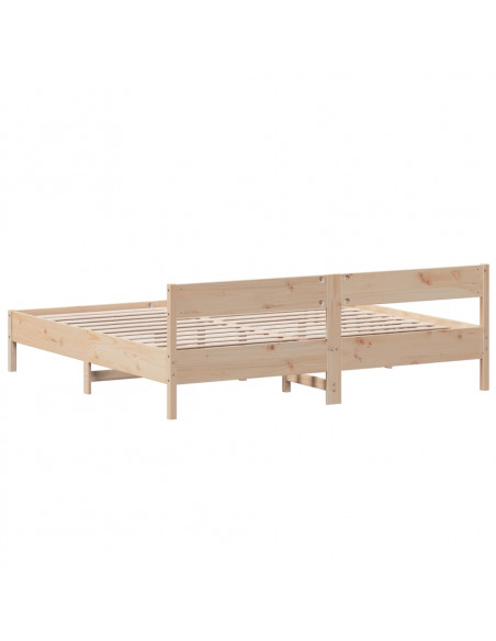 Giroletto con Testiera 200x200 cm in Legno Massello di Pino