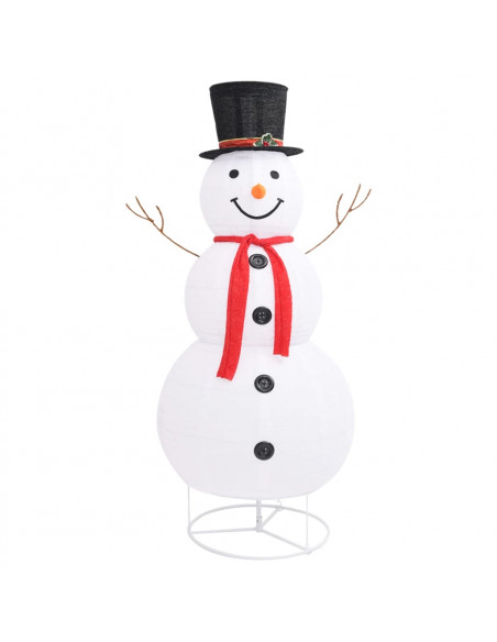Figura Natalizia Pupazzo di Neve a LED Tessuto Pregiato 180 cm