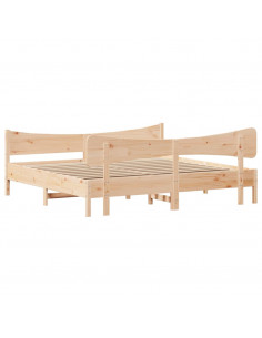 Giroletto con Testiera 200x200 cm in Legno Massello di Pino