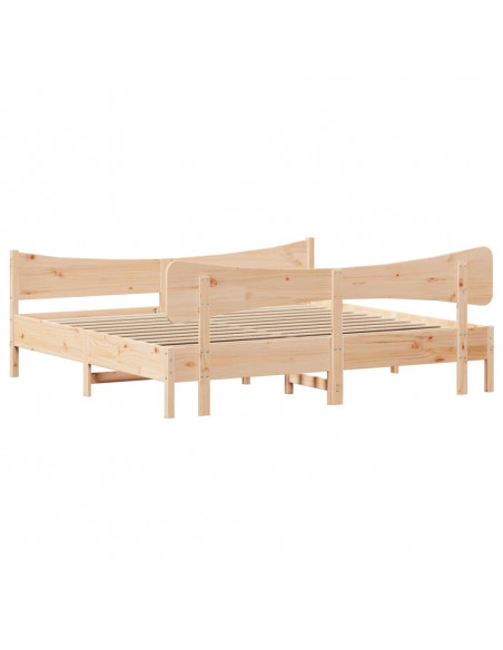 Giroletto con Testiera 200x200 cm in Legno Massello di Pino