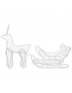 Decorazione Luminosa Natalizia Slitta e Renna con Rete 432 LED