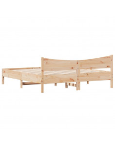 Giroletto con Testiera 200x200 cm in Legno Massello di Pino