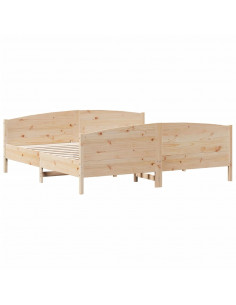 Giroletto con Testiera 200x200 cm in Legno Massello di Pino