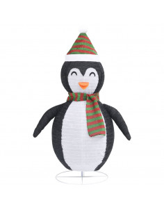 Figura Decorativa Natalizia Pinguino LED Tessuto Pregiato 90 cm