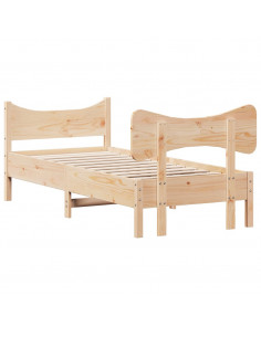 Giroletto con Testiera 75x190 cm in Legno Massello di Pino