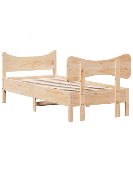 Giroletto con Testiera 75x190 cm in Legno Massello di Pino