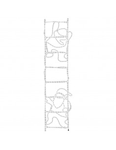 Figura Pieghevole Babbo Natale su Scala con 552 LED 50x200 cm