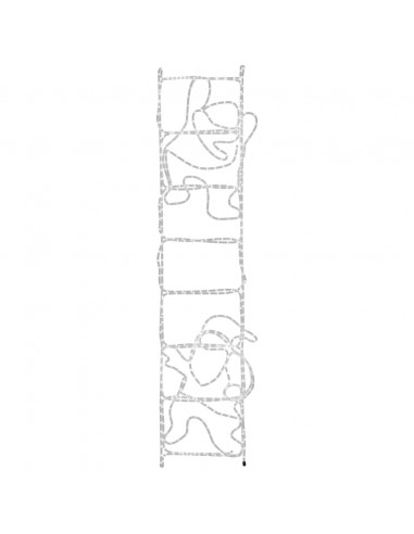 Figura Pieghevole Babbo Natale su Scala con 552 LED 50x200 cm