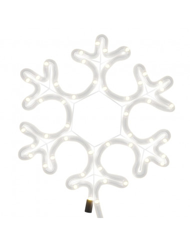 Figura Natalizia Fiocco di Neve con 48 LED Bianco Caldo 27x27cm