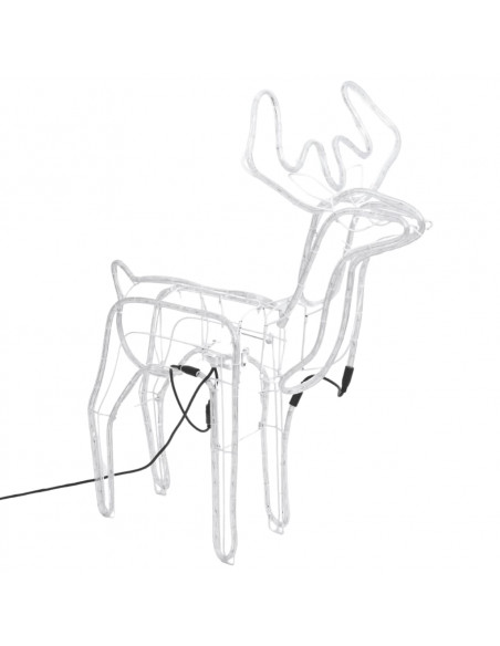 Figura Natale Renna Testa Mobile Bianco Freddo 76x42x87 cm
