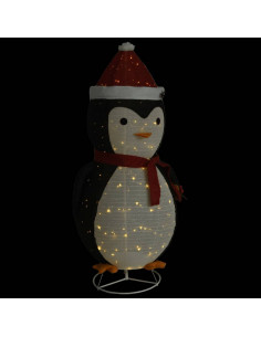 Figura Decorativa Pinguino Natale con LED Tessuto Lusso 180cm