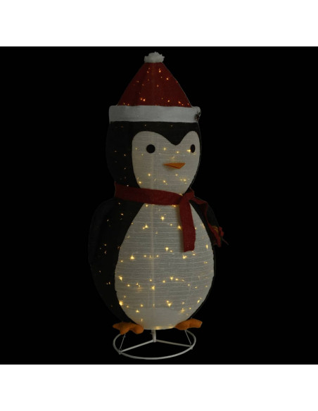 Figura Decorativa Pinguino Natale con LED Tessuto Lusso 180cm