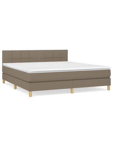Giroletto a Molle con Materasso Tortora 160x200 cm in Tessuto