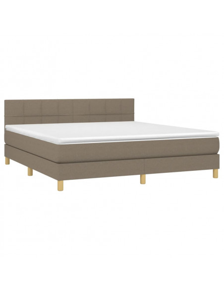 Giroletto a Molle con Materasso Tortora 160x200 cm in Tessuto