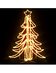 Figura Albero Natale Pieghevole LED 2pz Bianco Caldo 87x87x93cm